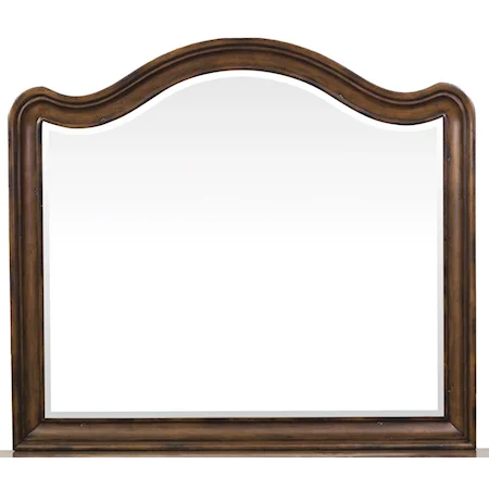 Beveled Mirror with Wooden Mirror Supports